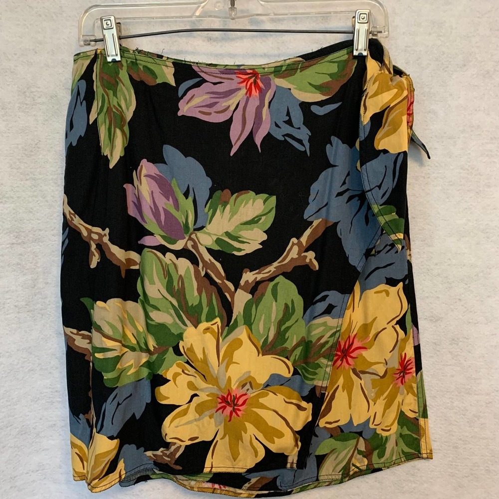 Liz Wear Floral Wrap Skirt Women's Size M
